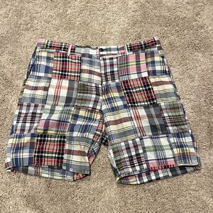 Polo Ralph Lauren Shorts Mens Size 38 Madras Plaid Classic Fit Cotton Golf Chino